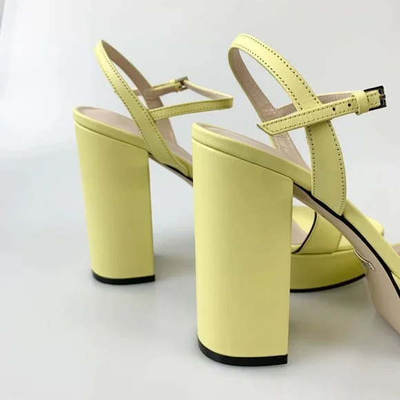 Gucci Yellow Platform Sandals - Picture 6 of 9